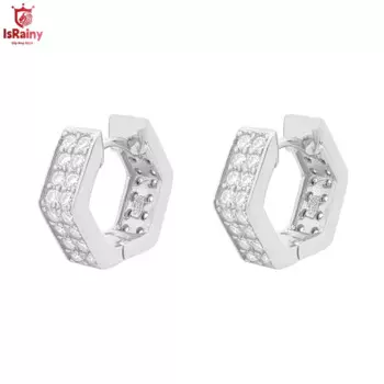 Серьги-кольца из серебра 100% пробы в стиле хип-хоп