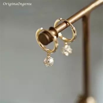 Серьги-кольца из твердого золота, 9 к