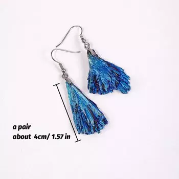 Серьги Runyangshi Турмалин АURA Синее Пламя