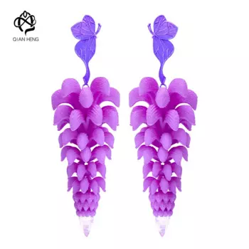 Серьги женские из натурального топаза и титана