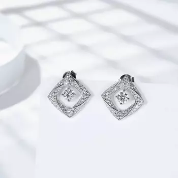 Серьги женские из серебра 925 пробы, VVS 0.3ct