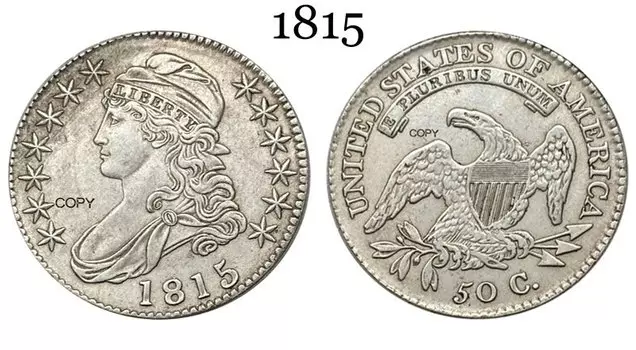 Серебристая копия монеты США 1815 года