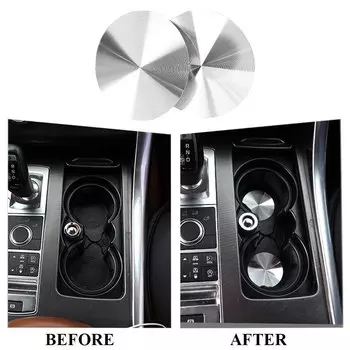 Серебристый автомобильный коврик для стакана воды Wooeight, 2 шт., 6 см, подходит для Land Rover Range Rover Sport Vogue Discovery 4 5