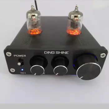 Серебристый/черный DC12V HIFI 6J1 ламповый предусилитель клапан усилителя Audio предусилитель двухканальный высокие басы с NE5532 тоном