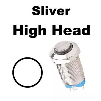 Серебристый кнопочный переключатель, 4-контактный, 12 мм, водонепроницаемый светодиодный светильник, металлические плоские мгновенные/фиксирующиеся переключатели с знаком питания/кольцевым светодиодом