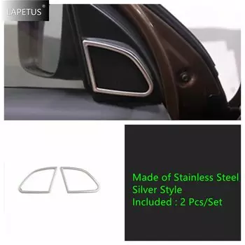 Серебристый стиль для VOLVO XC60 2012-2017, 2 шт., накладка на дверь автомобиля, аудиодинамик, декоративная крышка, аксессуары из нержавеющей стали для интерьера