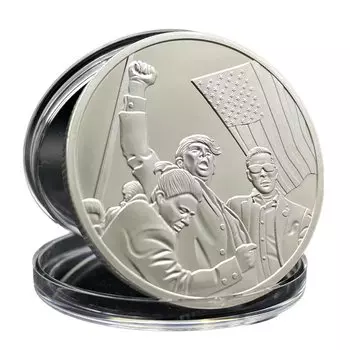 Серебряная коллекционная монета "Атака Дональда Трампа" OIMG