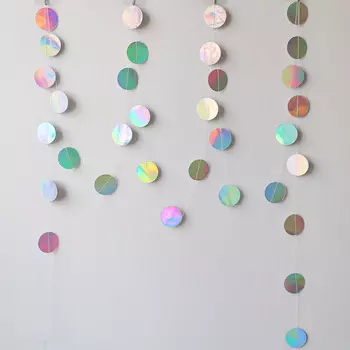 Серебряная радужная бумажная гирлянда DUTRIEUX