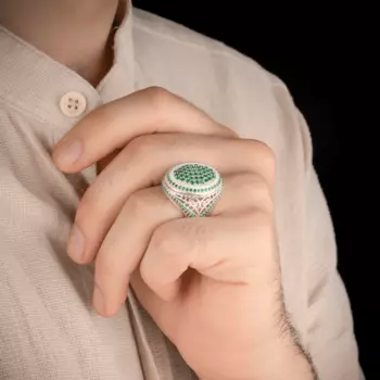 Серебряное кольцо 925 фианита, для мужчин