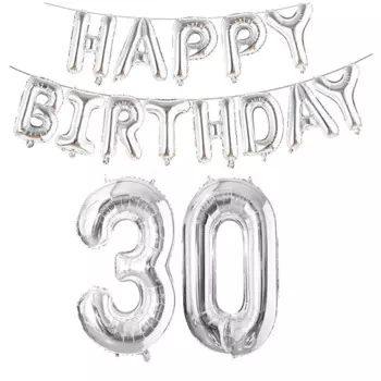 Серебряные фольгированные шары с цифрами Yaobener 32 дюйма для дня рождения