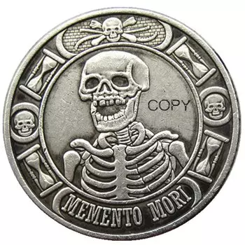 Серебряные копии монет HB(128) Hobo Morgan Dollar Skull Zombie Zkeleton