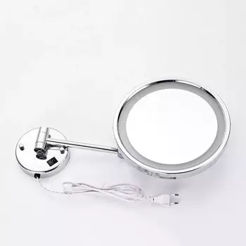 Серебряные зеркала для ванной комнаты, 8 дюймов, настенное круглое одностороннее зеркало для ванной комнаты, косметическое зеркало, увеличительное дамское зеркало для макияжа