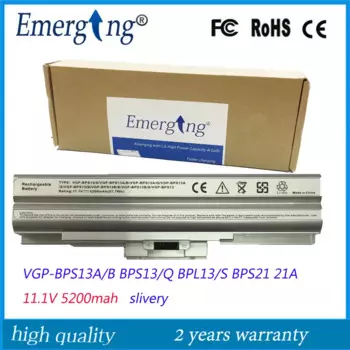 Серебряный Аккумулятор для ноутбука 11,1 В для SONY VGP-BPS13/S BPS13A/B VGP-BPS13A/Q VGP-BPL13 TX57CN