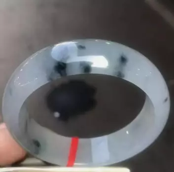 Сертифицированный Естественный класс AA ледяной зеленый синий бирманский нефритовый браслет 59 мм