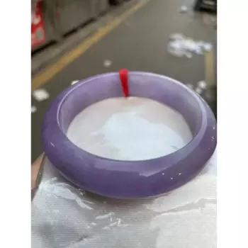 Сертифицированный натуральный AA бирманский светло-фиолетовый нефритовый браслет 59 мм