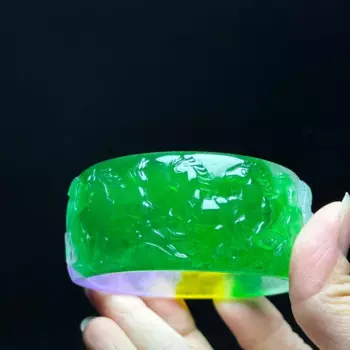 Сертифицированный натуральный бирманский ледяной зеленый нефритовый браслет 61 мм