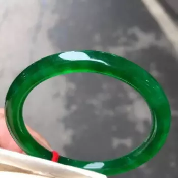 Сертифицированный натуральный класс AAA ледяной зеленый браслет из Мьянмы из нефрита и нефрита 58 мм