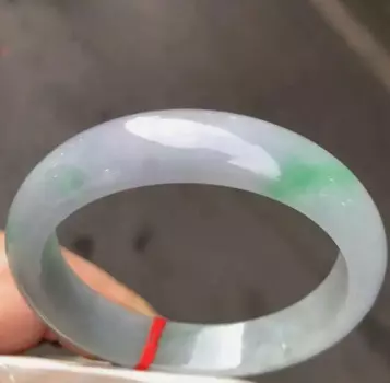 Сертифицированный натуральный класс AAA ледяной зеленый белый нефритовый браслет из нефрита 58,5 мм