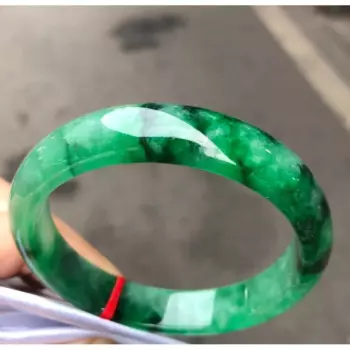 Сертифицированный натуральный ледяной бирманский зеленый нефритовый браслет из нефрита 60 мм