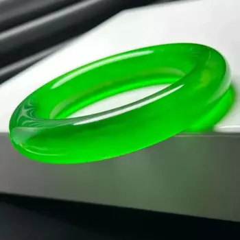 Сертифицированный натуральный ледяной зеленый нефритовый браслет 59 мм AAA Из бирманского нефрита