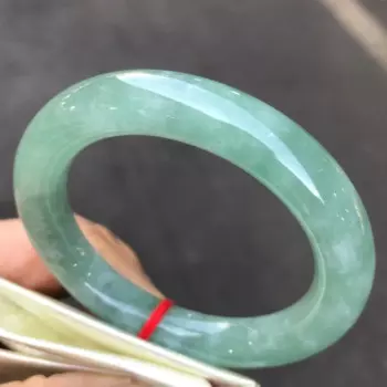 Сертификат природного класса AA ледяной бирманский зеленый нефритовый браслет 54 мм