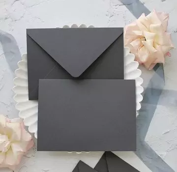 Серые конверты HUALIWEN для приглашений 5 шт