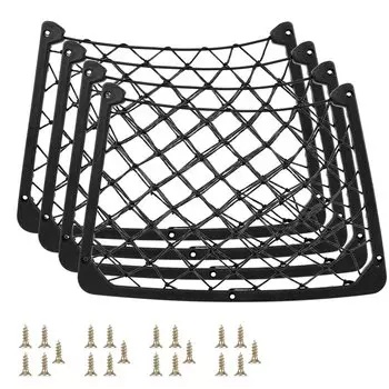 Сетчатый ремень на спинку сиденья, 4 шт., эластичная сетка, большая грузовая сетка, автомобильный караван, автобус, кемпинг, аксессуары для автомобиля, сетка для хранения автомобиля