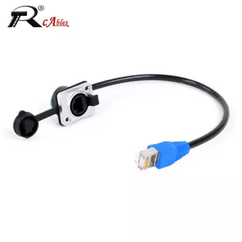 Сетевой кабель Ethernet RJ45, гнездо D-типа, Панельное крепление, гнездо к RJ45, штепсельная вилка, CAT5E STP/SFTP, сетевой кабель LAN 0,2 М-20 м