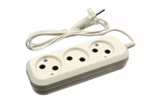 Сетевой удлинитель 3 гнезда (1.5 метра) 6А Б/З Obihod