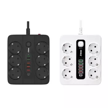 Сетевой удлинитель с USB-разъемом, 10 А, 250 В, 3500 Вт, 2 м