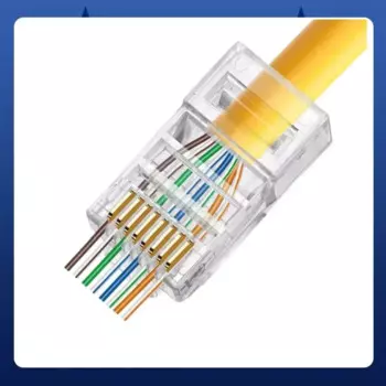 Сетевые разъемы Cat5e Cat6 с модульным штекером RJ45, позолоченный UTP 8P8C RJ 45, перфорированный прозрачный кабель Ethernet