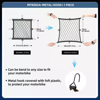 Сетка-держатель для мотоциклетного шлема Rhinowalk, 8 металлических/пластиковых крючков, сетка для багажа на мотоцикл, сетка для хранения, сумка для багажника, аксессуары