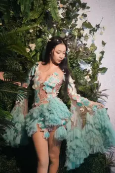 Сексуальное боди, женские танцевальные костюмы, Женское боди с пузырьковым рукавом, женские танцевальные костюмы для косплея