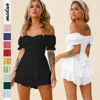 Sexy Women's Jumpsuit Shorts Summer Sleeveless Playsuit Outfit костюм женский летний sets pants