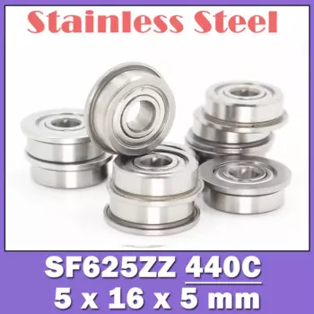 SF625ZZ фланцевый подшипник 5*16*5 мм (10 шт.) двойной экранированный из нержавеющей стали фланцевый SF625 Z ZZ, шариковые подшипники SF625Z F625 Z
