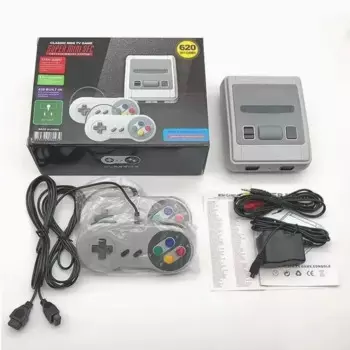 SFC620 Handheld Game Players 8-bit Video SUPER MINISNES Retro TV Game Console Built-in 620 Classic Games w/ 2 Gaming Controllers
