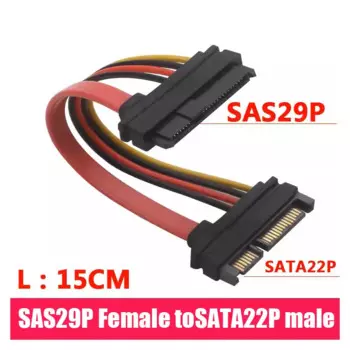 JCD Удлинительный кабель SAS 29 Pin к SATA 22Pin 0,15 м
