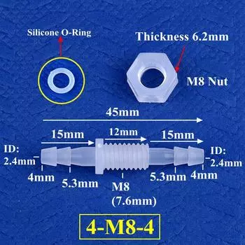 SgooHan PP прямые разъемы для шланга M6~M10 3~8мм с силиконовым кольцом