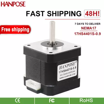 Шаговый электродвигатель hanpose 4-lead Nema17, 42, 1,5 А, 40 Н. См, 65 унций, для 3D-принтера, CNC XYZ 17HS4401S, шаговый электродвигатель 0,9 градусов