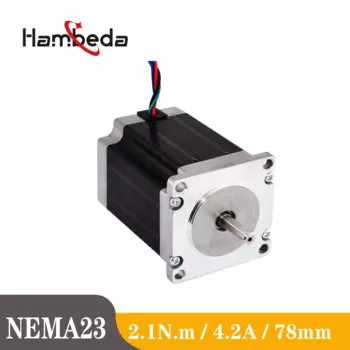Шаговый электродвигатель NEMA23 57, 2,1 нм/4,2 а/78 мм, 2-фазный шаговый электродвигатель, 4-проводной кабель для 3D-принтера, гравировально-фрезерного станка с ЧПУ