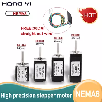 Шаговый электродвигатель Nema8 20 серии 40 мм 0.8А 1.8°