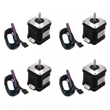 Шаговый электродвигатель Nema 17, 48 мм, 42bygh 2A 4-Lead (17Hs8401), кабель 1 м, для 3D-принтера, ЧПУ, 4 шт.