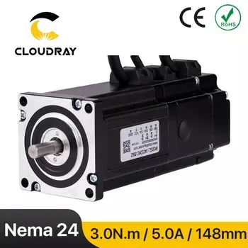 Шаговый двигатель Cloudray Nema24 24CE30C-500Z 3.0нм 5.0А с тормозом