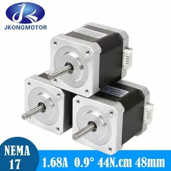Jkongmotor 0,9 градуса Nema 17 Шаговый двигатель 1,68 А 48 мм 44 Нсм D-образный/круглый вал Nema17 Шаговый двигатель для DIY 3D-принтера Робот с ЧПУ