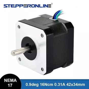 Шаговый двигатель Nema 17 0.9deg, однополярный двигатель 16nсм (22,7 унций. Дюйм) 0.31A 42x42x34 мм, 6-свинцовый шаговый двигатель Nema17 для 3D-принтера с ЧПУ