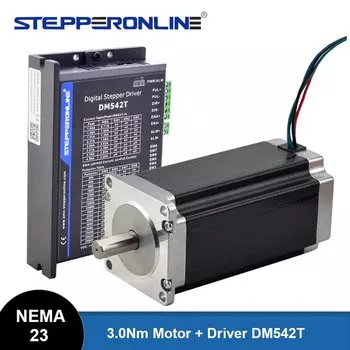 Шаговый двигатель STEPPERONLINE 3 Нм Nema 23 с драйвером DM542T