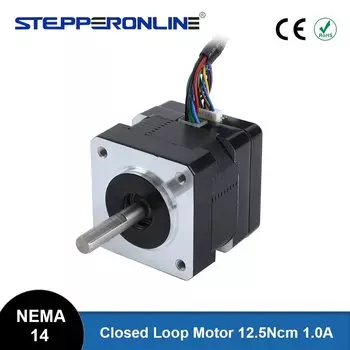 Шаговый двигатель STEPPERONLINE Nema 14 12.5Ncm 1.0A с магнитным энкодером