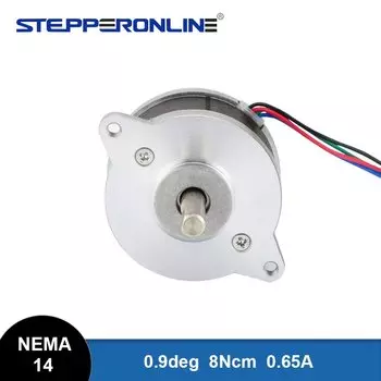 Шаговый двигатель STEPPERONLINE Nema 14 биполярный 0,9° 8 Нсм
