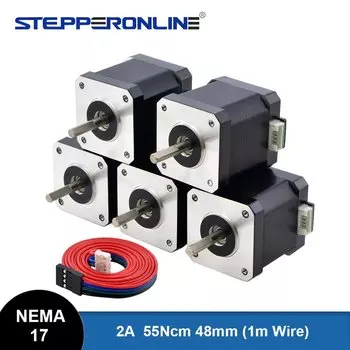 Шаговый двигатель STEPPERONLINE Nema 17 0,55 Нм