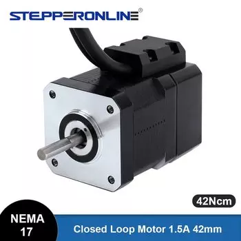 Шаговый двигатель STEPPERONLINE Nema 17 42Ncm 1.5A с энкодером